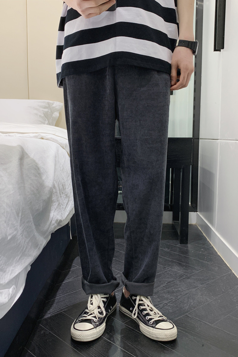 四天后有货夏季小奶狗拖地裤灯芯绒直筒裤120/(低59),男装休闲裤,星座1506-1