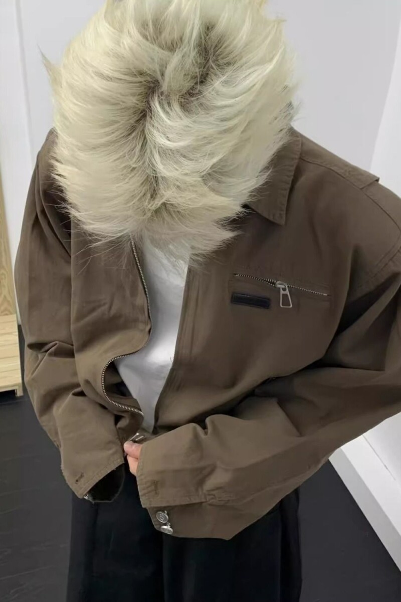 1506-1/JJ2061/P94巴恩风廓形重磅短款夹克男洗水连帽假两件,男装夹克,星座1506-1