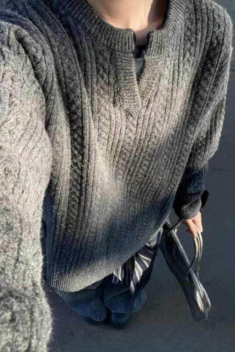 1506/M50131/P70美式男女情侣慵懒高级感亨利领宽松套头针织衫1,男装针织衫/毛衣,星座1506-1