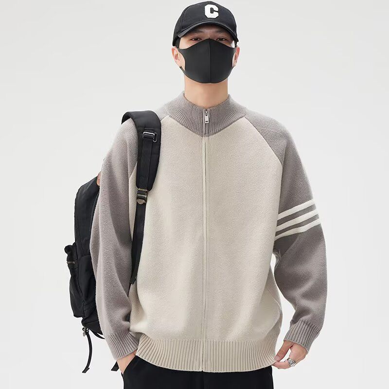 1506-1/MM331/P52潮牌立领撞色针织外套男生休闲毛线衣服冬装,男装针织衫/毛衣,星座1506-1