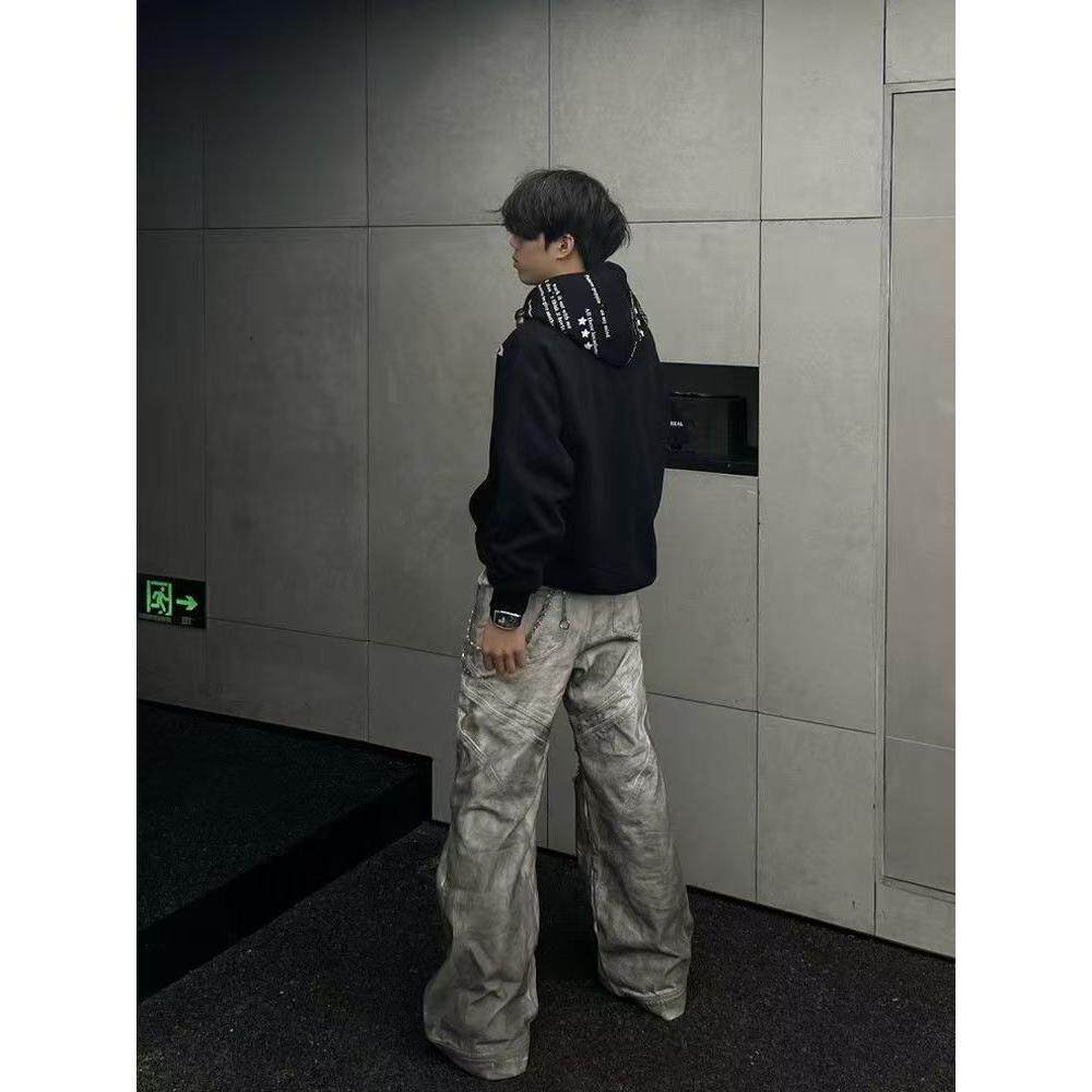 1506-1/WW501/P48趣味五角星印花连帽外套男,女装短外套,星座1506-1