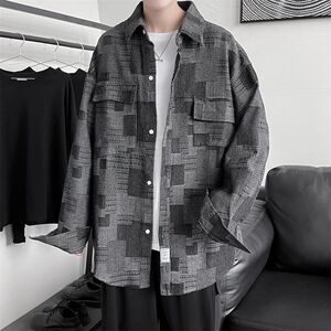 1506-1/C4561/P52秋季新款衬衫男宽松小众设计感上衣男图片