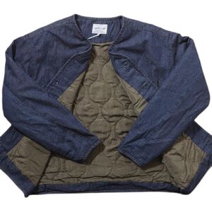 1506-1/J22831/P76工装夹棉厚实叠穿V领牛仔夹克图片