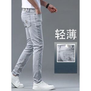 1506-1/KT3091/P52欧洲站灰色薄款修身牛仔裤男士图片