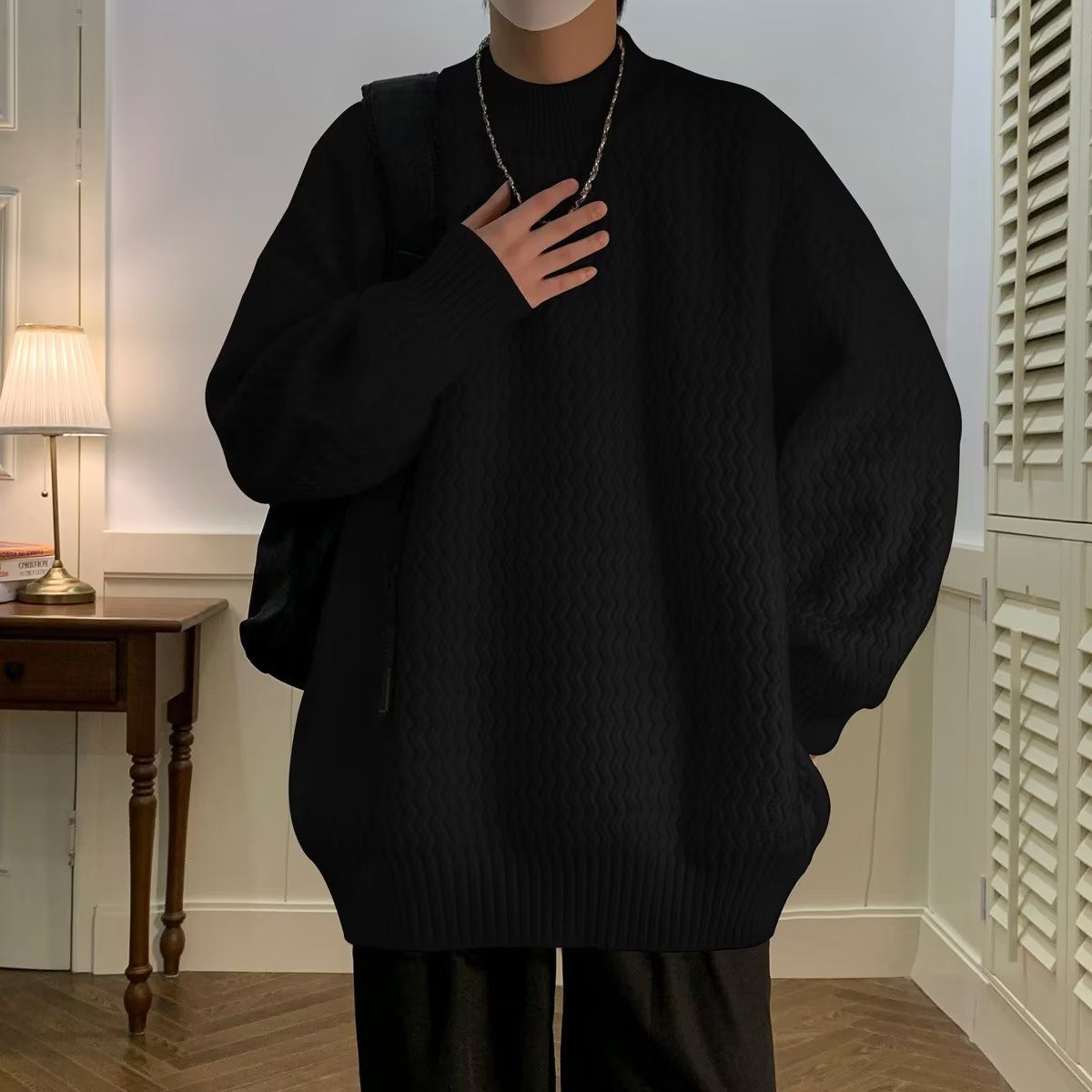 1506/QM1520/P50男冬季加厚潮牌针织衫秋冬美式复古重磅保暖外套2，男装针织衫/毛衣，星座1506-1