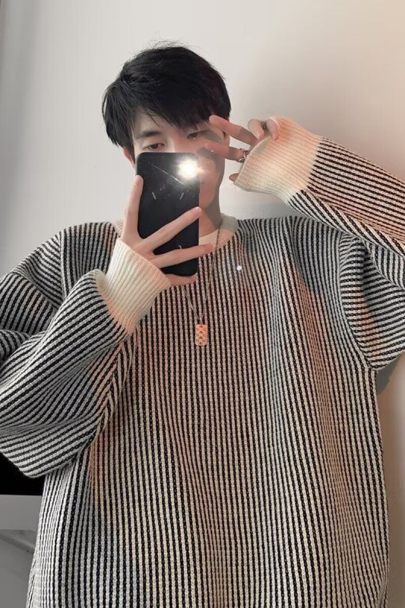 1506-1/MM2581/P46新款时尚套头针织衫日系复古宽松百搭上衣服,男装针织衫/毛衣,星座1506-1