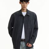 1506-1/CC1581/P36秋季新款痞帅翻领设计感休闲宽松长袖衬衣男，男装衬衫，星座1506-1
