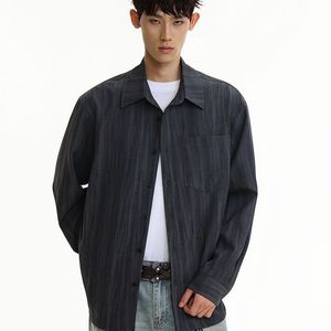 1506-1/CC158 1/P36秋季新款痞帅翻领设计感休闲宽松长袖衬衣男，男装衬衫，星座1506-1