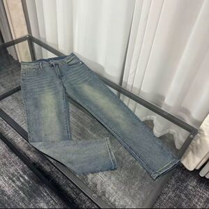 1506-1/KRXF021/P60美人头复古做旧牛仔裤男女小脚显瘦直男士图片