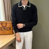 1506/MM8921/P52男装翻领毛衣男冬季新款时尚修身针织开衫外套1，男装针织衫/毛衣，星座1506-1