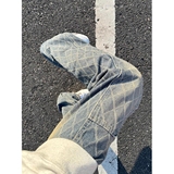 1506/KJ21131/P44大码美式复古水洗做旧牛仔裤男女设计长裤1，男装牛仔裤，星座1506-1