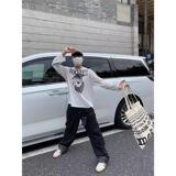1506-1/KGEG9071/P58美式复古豹纹拼接设计感牛仔裤男，男装牛仔裤，星座1506-1