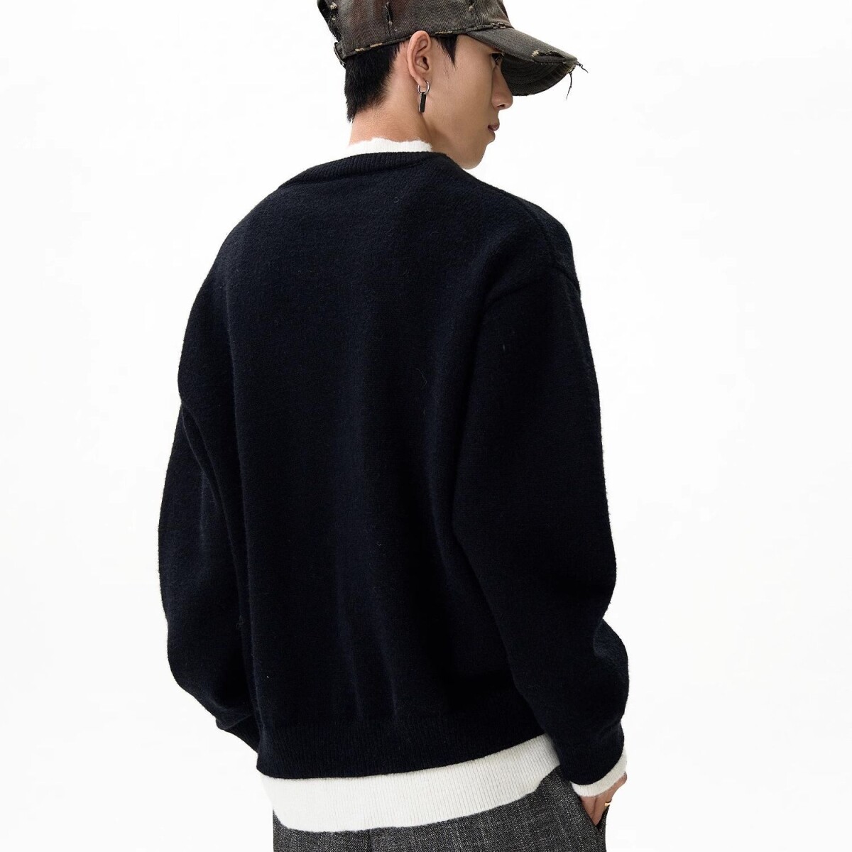 1506-1/M50141/P70撞色拼接假两件开衫毛衣外套男,男装针织衫/毛衣,星座1506-1