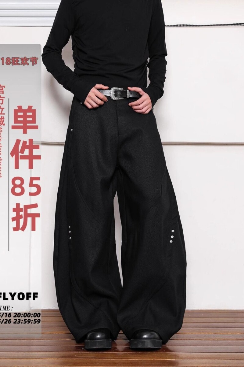 1506-1/K90081/P59复古铆钉弯刀西裤男款高级感休闲,男装西裤,星座1506-1