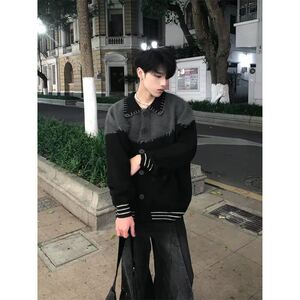 1506/MX0411/P64秋冬新款开衫毛衣美式复古休闲V领针织衫1图片