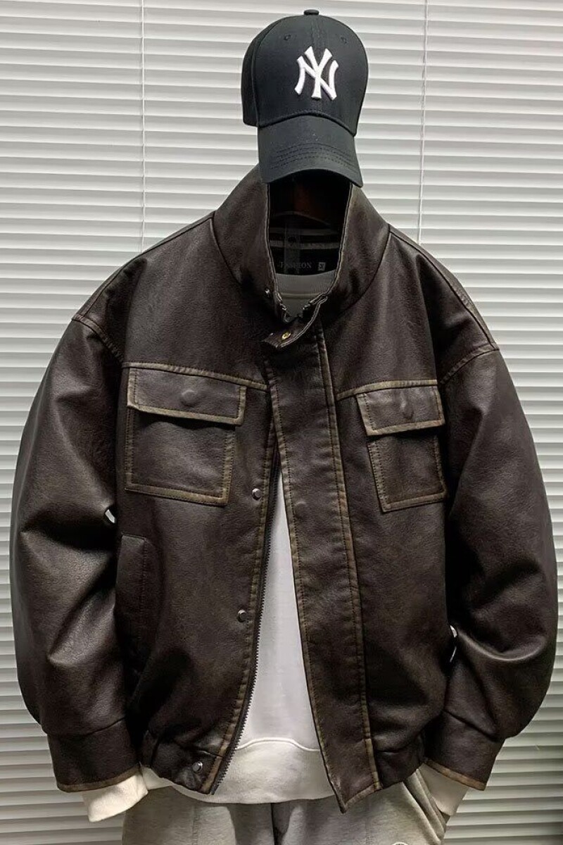 1506-1/JA1651/P96潮牌痞帅机车短款PU皮夹克男,男装夹克,星座1506-1