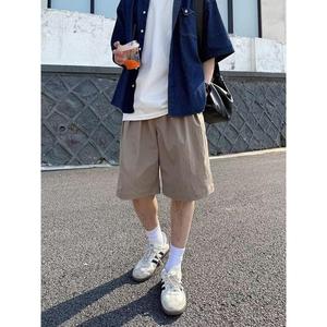 1506-1/DDK051/P40卡其色休闲短裤男女夏季图片
