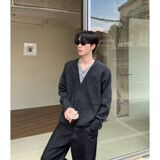 1506/MM53461/P61毛衣美式复古休闲慵懒风V领针织衫男纯色打底衫1，男装T恤，星座1506-1