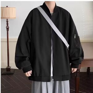 1506-1/X77161/P47黑色垂坠感微喇西裤男高级感美式图片