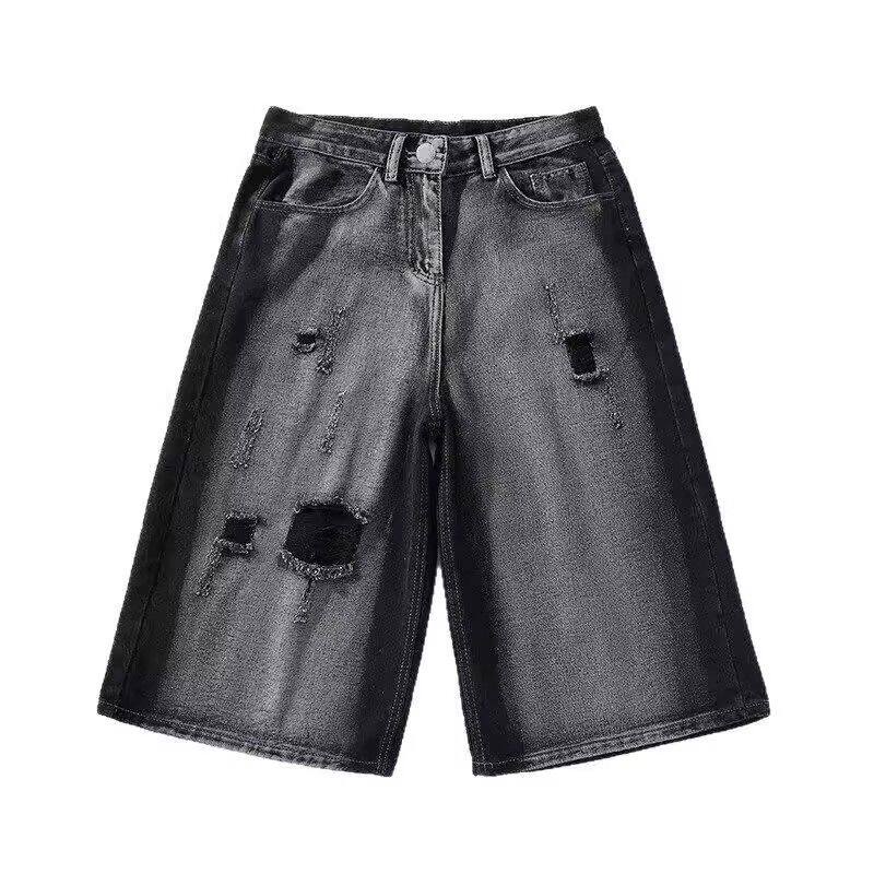 1506-1/KG3041/P40水洗破洞复古7分工装牛仔短裤,男装牛仔裤,星座1506-1