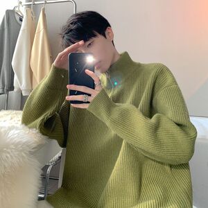 1506/ML0131/P56男士韩版潮流帅气百搭立领针织衫上衣高领外套3图片