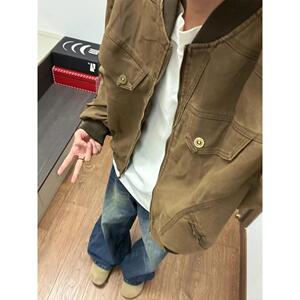 1506-1/JWT111/P70复古棒球服潮牌做旧哈灵顿夹克图片