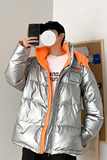 情侣羽绒服面包服短款连帽明星同款白鸭绒亮面加厚外套2021/，男装羽绒服，星座1506-1