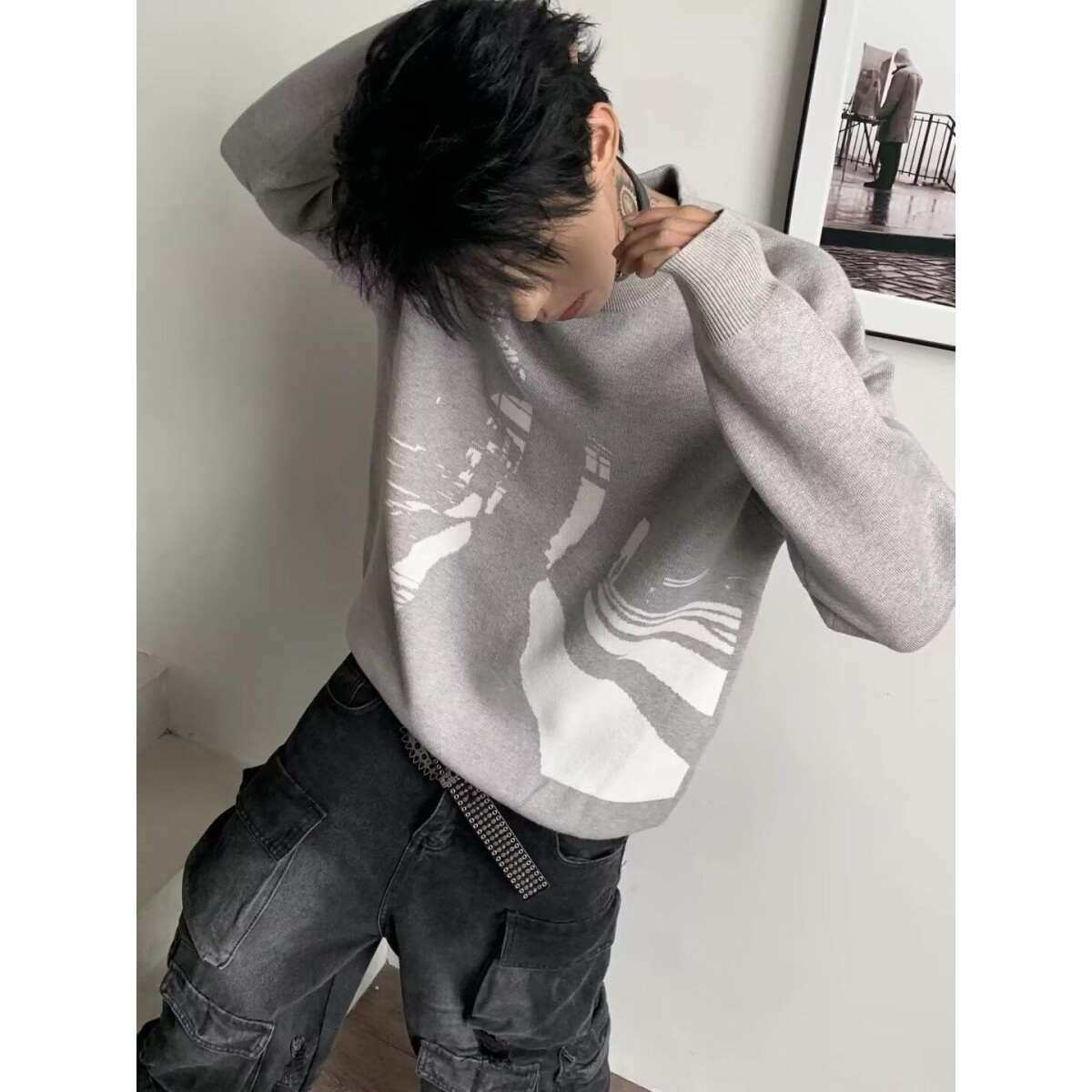 1506/MM60301/P52圆领毛衣针织衫男潮牌帅气秋冬季打底衫上衣2,男装T恤,星座1506-1