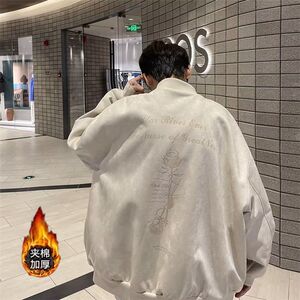 1506/JY66111/P74美式高街麂皮绒夹棉棒球服棉衣外套1图片