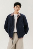 1506-1/J68151/P65韩版潮流男女拼接假两件翻领夹克，男装夹克，星座1506-1