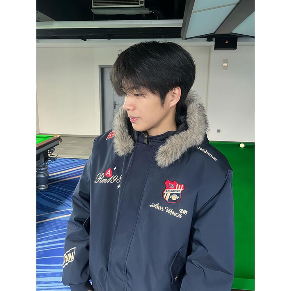 1506/MS50451/P86美式高街刺绣羽绒棉服男款冬季潮牌派克服外套2,男装棉衣,星座1506-1