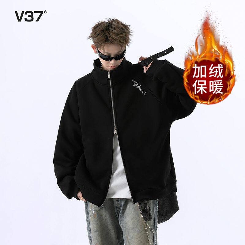1506/WRW321/P54美式刺绣开衫卫衣男女秋冬宽松双拉链立领外套3,女装短外套,星座1506-1