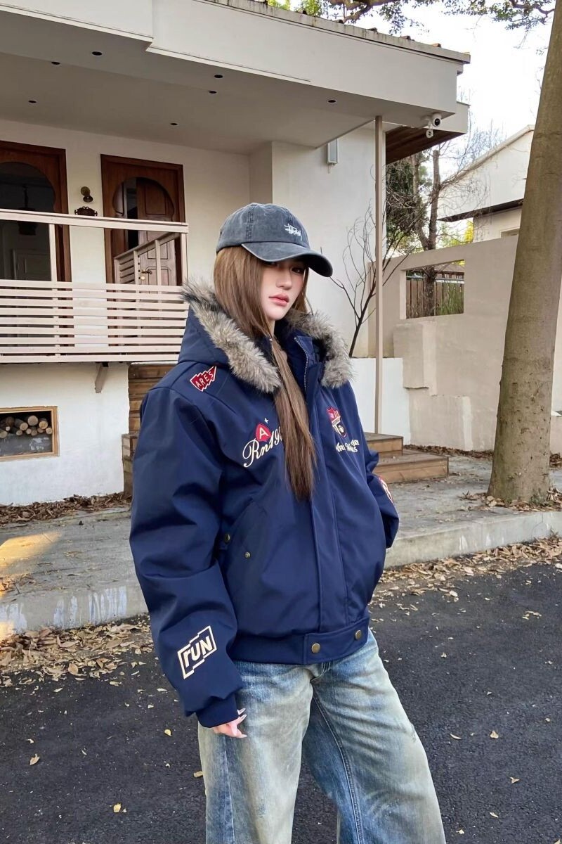 1506/WLE-93351/P94美式复古毛领刺绣连帽开衫卫衣男女潮牌1,男装卫衣,星座1506-1
