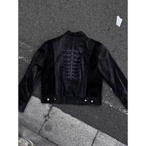 1506-1/JHT2431/P99短款夹克外套男痞帅高级感皮衣图片