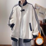 1506/WF1261/P52秋冬重磅三条杠开衫卫衣潮牌翻领棒球服1，女装职业装，星座1506-1