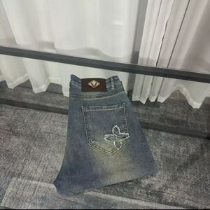 1506-1/KRXF021/P60美人头复古做旧牛仔裤男女小脚显瘦直男士图片