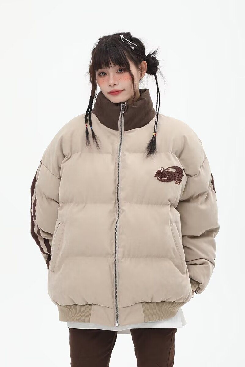 1506/MM511/P82冬季美式立领撞色棉服宽松短款帅气休闲外套1,男装棉衣,星座1506-1