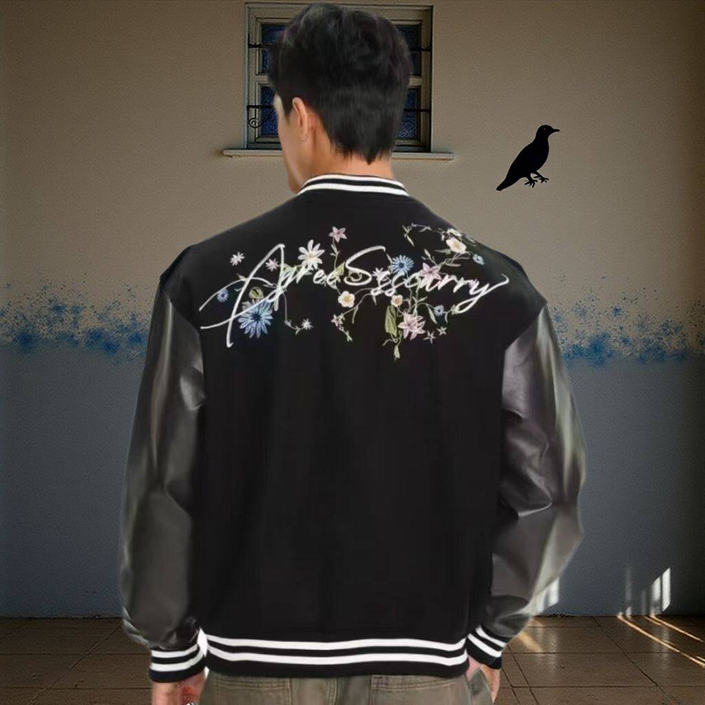 1506-1/JF841/P69春秋美式复古水洗做旧刺绣设计感百搭棒球服外套，女装短外套，星座1506-1