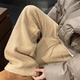 1506/KB45581/P49冬季外穿直筒窄版羊羔绒阔腿裤女高腰加绒裤子2，男装卫衣，星座1506-1