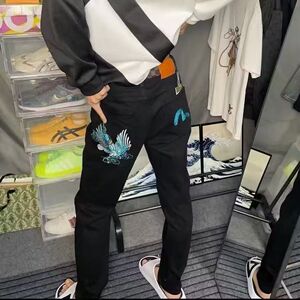 1506-1/KQF9181/P52新款春季宽松直筒弹力休闲长裤男图片