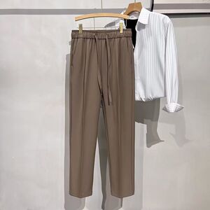 1506-1/KS051/P43四季休闲直筒黑色男职业装修身男士西装裤子3图片
