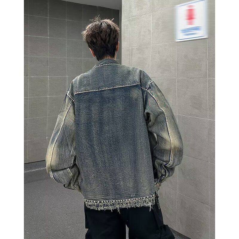 1506-1/JB231/P75牛仔长袖外套男女复古BF翻领夹克百搭外搭上衣潮,男装夹克,星座1506-1
