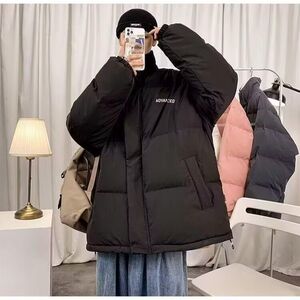 1506/M2061/P64冬季加绒加厚面包服新款潮流日系简约棉衣外套2图片