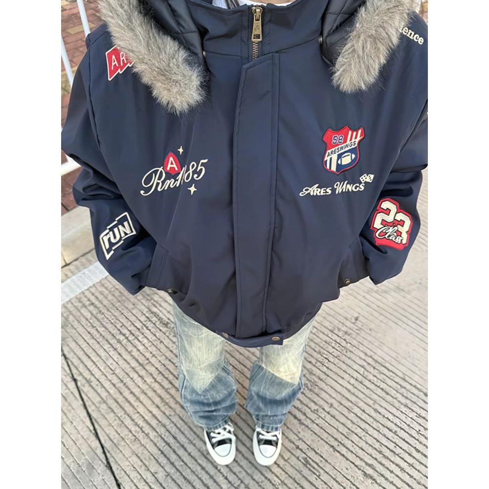 1506/MS50451/P86美式高街刺绣羽绒棉服男款冬季潮牌派克服外套2,男装棉衣,星座1506-1