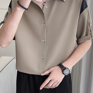 1506-1/CFCA6271/P40夏季薄款帅气短袖衬衫男士图片