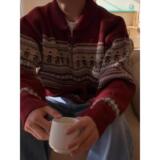 1506/M31651/P59秋冬新款开衫毛衣复古休闲慵懒风V领针织衫男1，男装针织衫/毛衣，星座1506-1