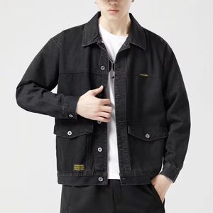 1506-1/JG211/P48春秋日系潮牌高档多口袋工装宽松大码男装夹克图片