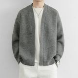 1506-1/MLR3041/P57麻花条纹v领针织衫开衫外套男，男装针织衫/毛衣，星座1506-1