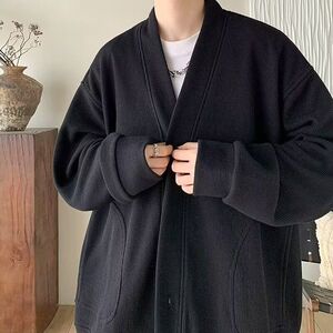 1506/MW0221/P38秋冬新款开衫毛衣美式复古休闲慵懒风V领针织衫2图片