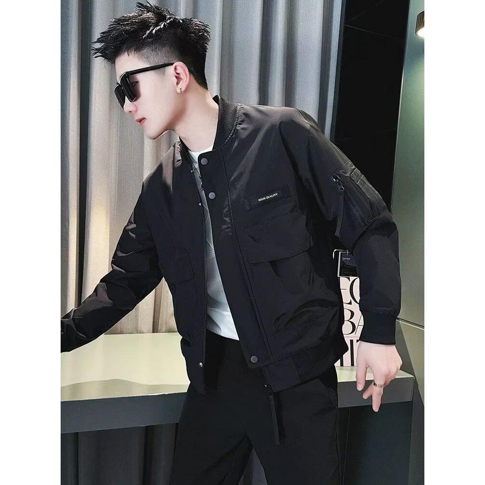 1506-1/JW10181/P58潮牌痞帅夹克外套男士春秋季级感上衣服图片